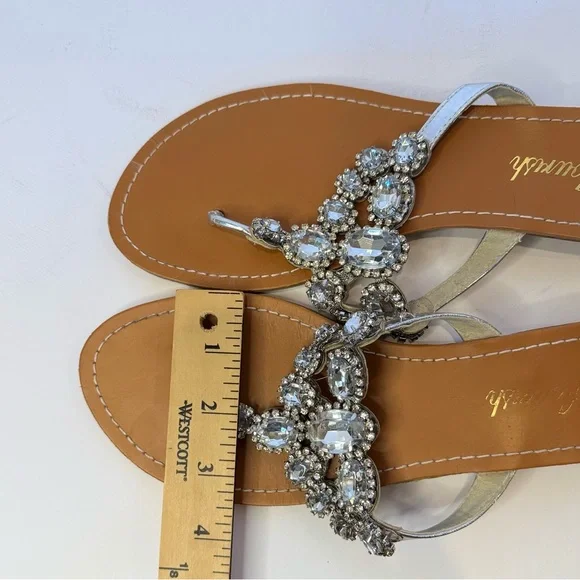 Flourish Silver Jeweled Sandals - Size 7.5 - Picture 13 of 14